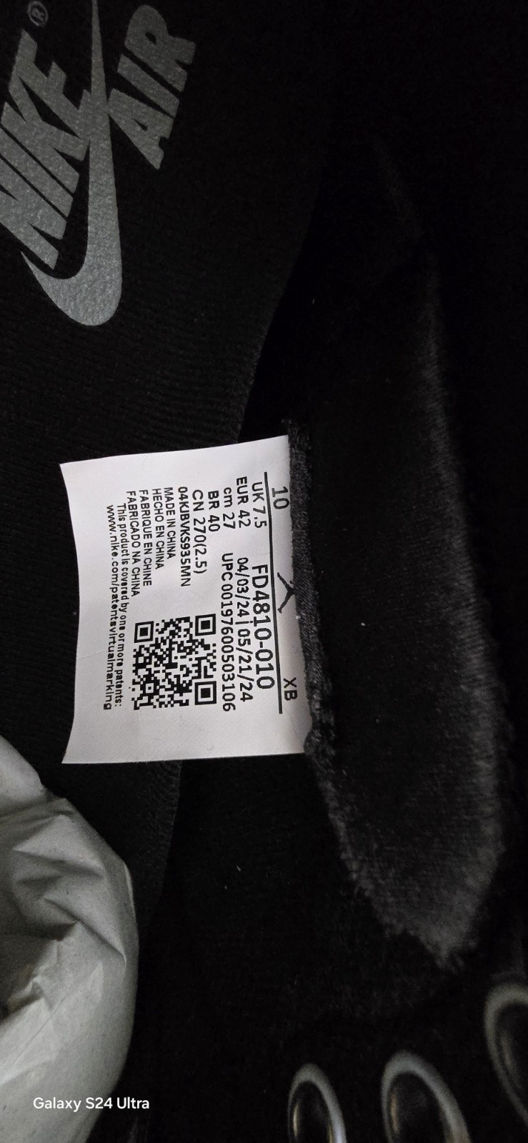 Nike Jordan 1 High OG Satin Shadow' -  8.5 Men 10 Women authentic guarantee. thumbnail 12