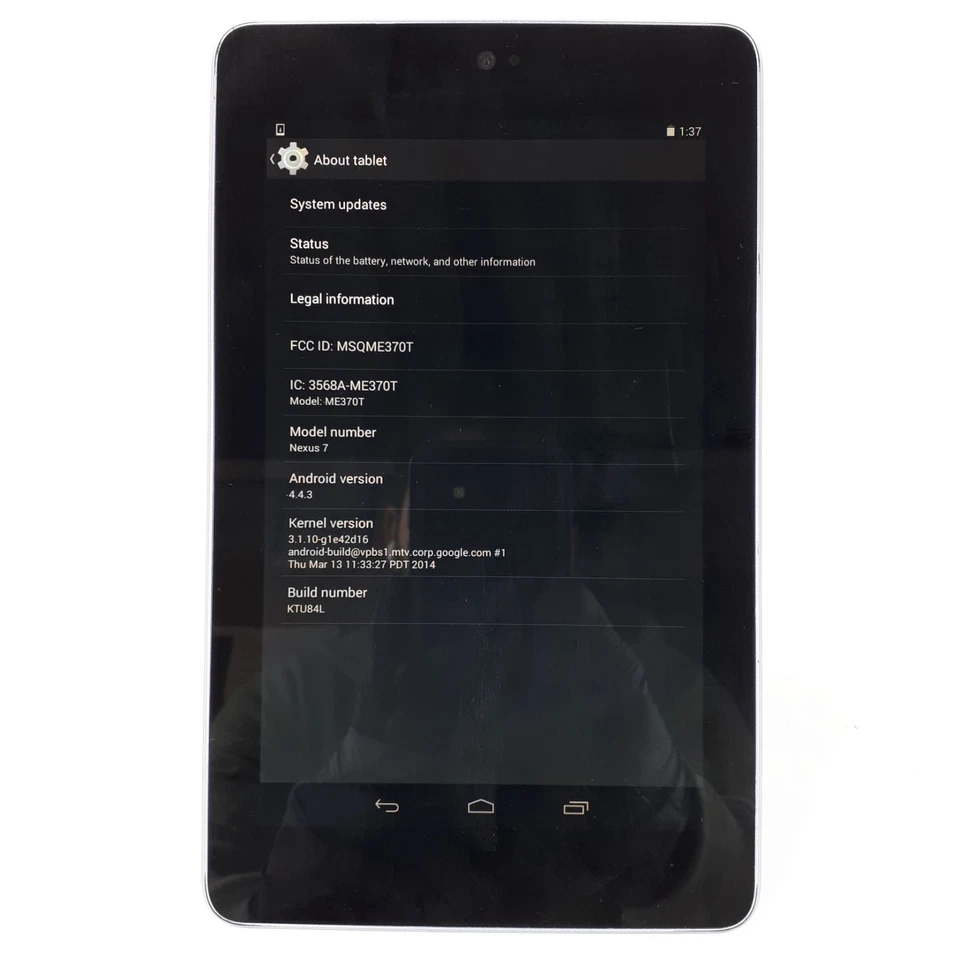 Asus Google Nexus 7 ME370T 16 GB  Android 4.4.3 Tablet Black Wi-Fi Only E6469 - Image 2 of 4