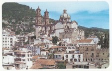 Taxco Mexico, Vintage PC, Santa Prisca de Taxco, Church of Santa Prisca, 1970s