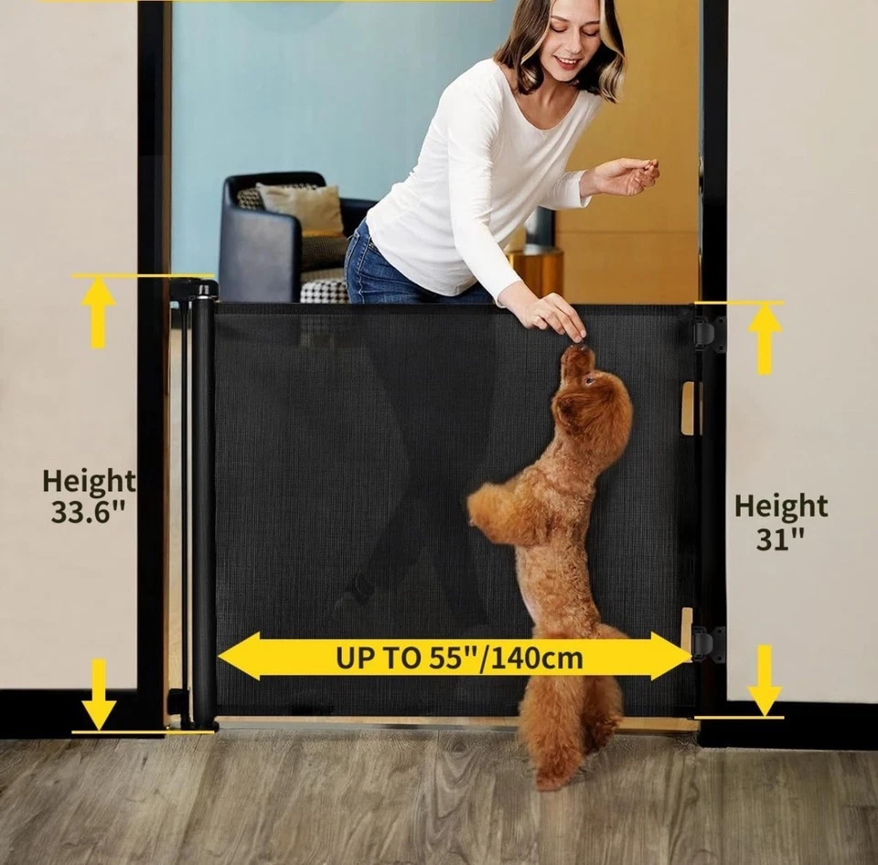 Pack de 2 55 pulgadas W x 33 in. Puerta/escalera retráctil interior/exterior H, blanca Foto 3 de 3