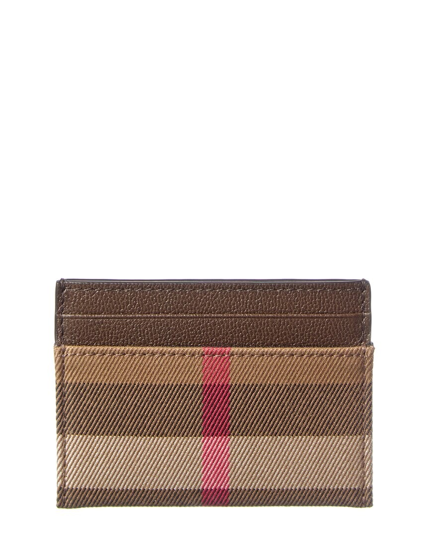 Burberry Check E-Canvas - Leather Card Case Womens Brown 29290₽