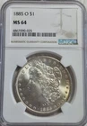 1885 O Morgan Silver Dollar. NGC MS64. Video A0486.