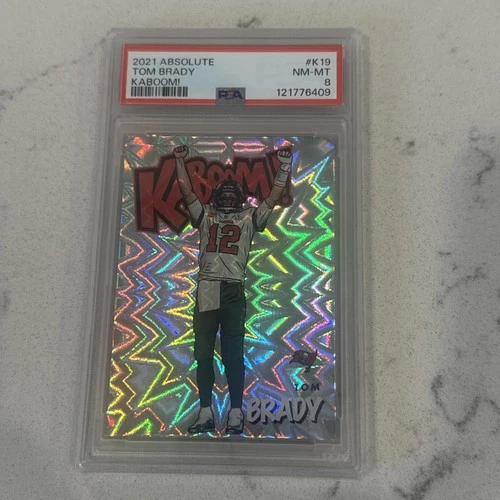 2021 Tom Brady Panini Absolute Kaboom Holo Vertical PSA 8 #K19 Super Bowl SP