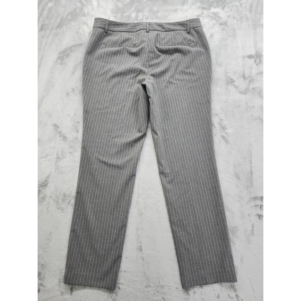 Брюки Adrienne Vittadini в полоску узкие размер 10 серые белые офисные опрятные - Изображение 2 из 4