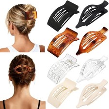 8Pcs French Flat Hair Clips for Women 2 Styles Claw Clips for Girls Transparent
