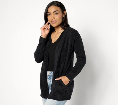 Barefoot Dreams CozyChic Lite Ribbed Cuff Coastline Cardigan, Sz L a629830