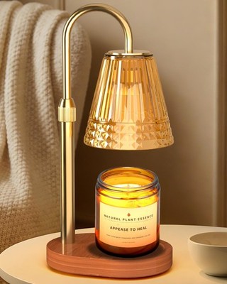 Candle Warmer Lamp with Timer Dimmer - Height Adjustable, 4-Level Brightness