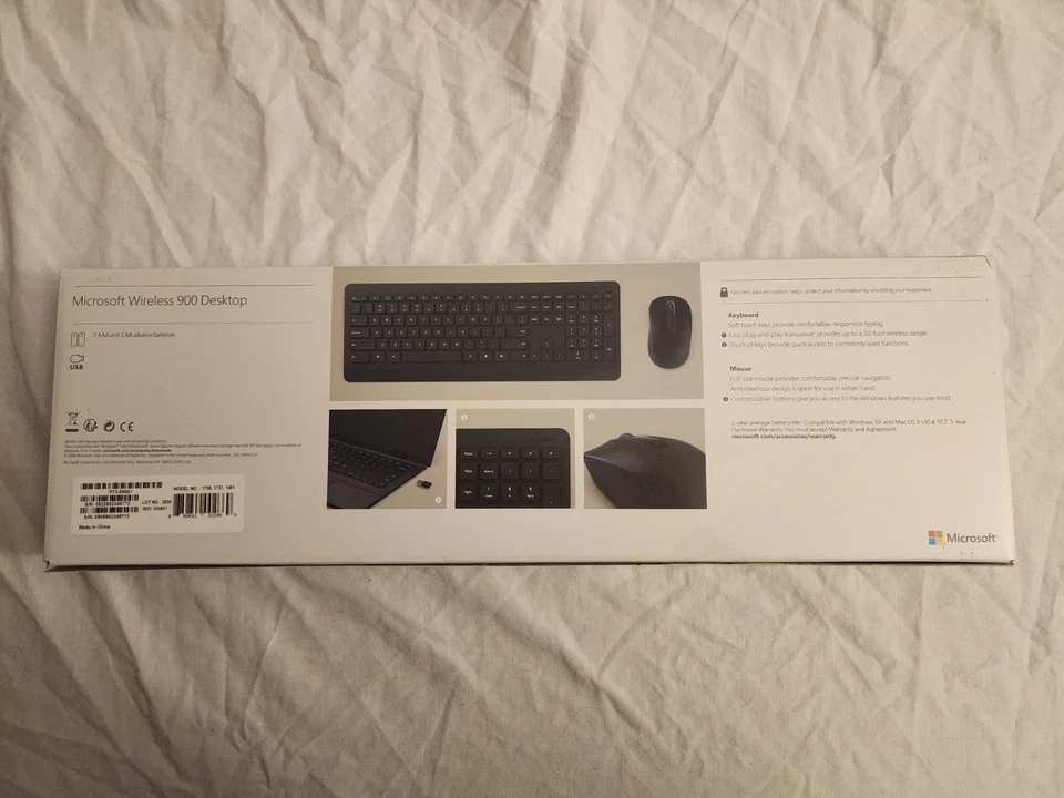 Microsoft Wireless Desktop 900 Keyboard Mouse Combo PT3-00001 Black - New Sealed - Image 2 of 2