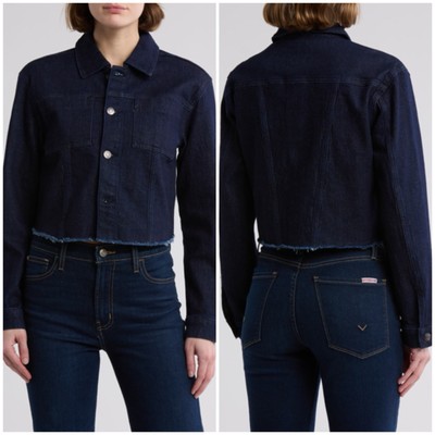 Hudson Cropped Denim Trucker Jacket Size S