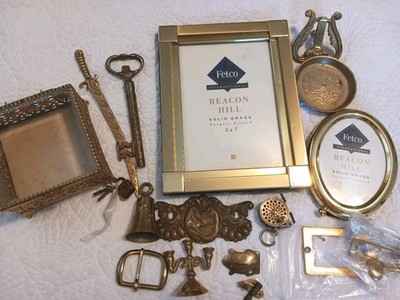 Collection Small Mini Brass Items Frames Key Box Handles Tape Measure Bell Lock