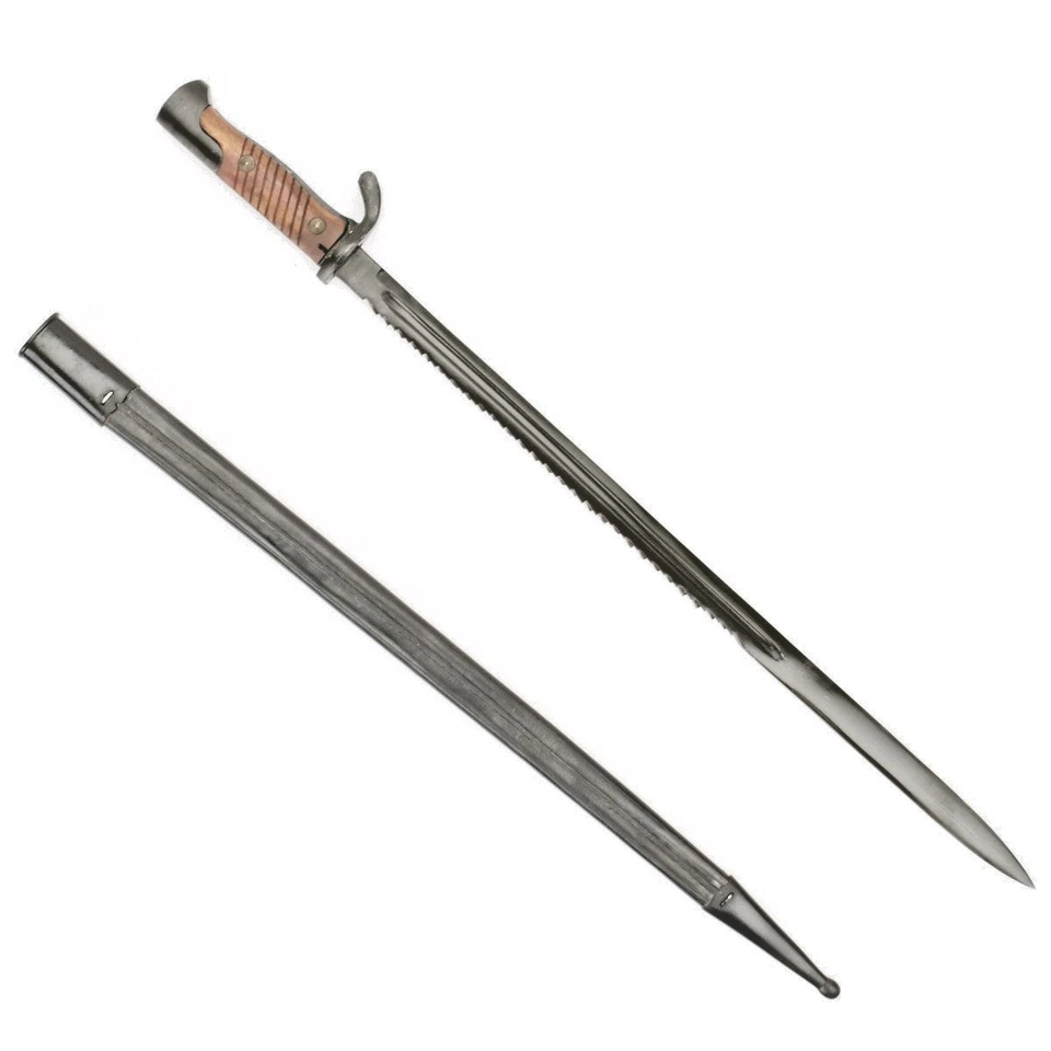 Bayoneta espada trasera sierra carnicero alemana M1898 Gewehr 98 con vaina - reproducción Foto 2 de 4