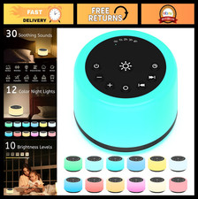 Sleep Sound Machine with Night Light  30 Soothing Sounds  12 Color Options  W