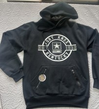 US Army Hooded Pullover Sweatshirt Black Size S Long Sleeve