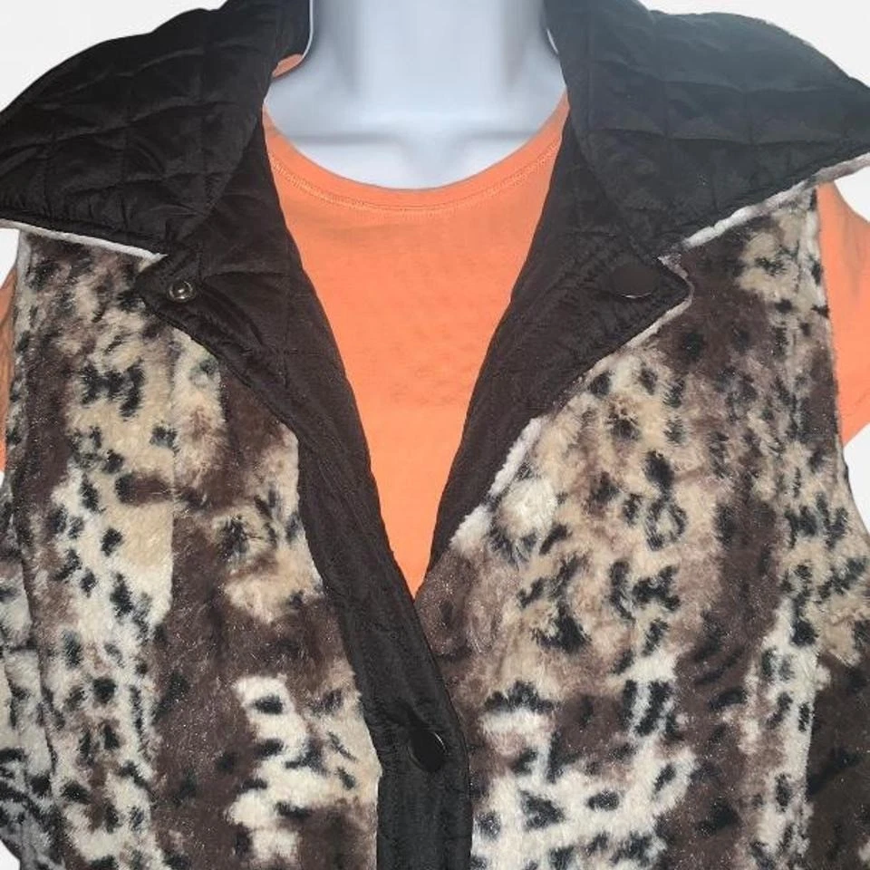 KC Collections Reversible Foldover Collar Button Vest - Size XL - Image 3 of 4