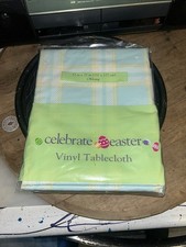 52 X 70 Oblong Celebrate Easter Vinyl Tablecloth Brand New In Package