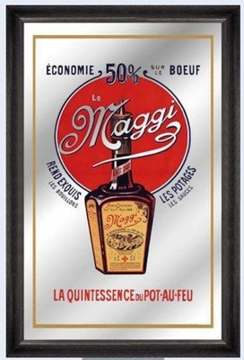 Maggi Würze Spiegel Mirror Wandspiegel 30 cm Bouillons Potages Boeuf Gewürz