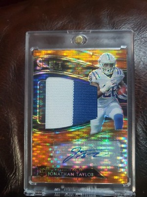 JONATHAN TAYLOR 2020 SELECT ORANGE PULSAR 2 COLOR JERSEY AUTO ROOKIE 10/25