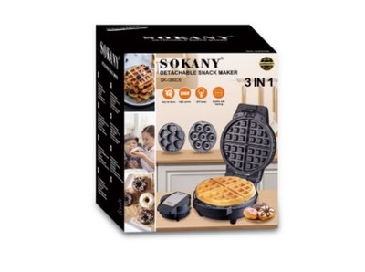 Multi-Function Sandwich Maker with Detachable 3-in-1 Waffle and Donut Maker