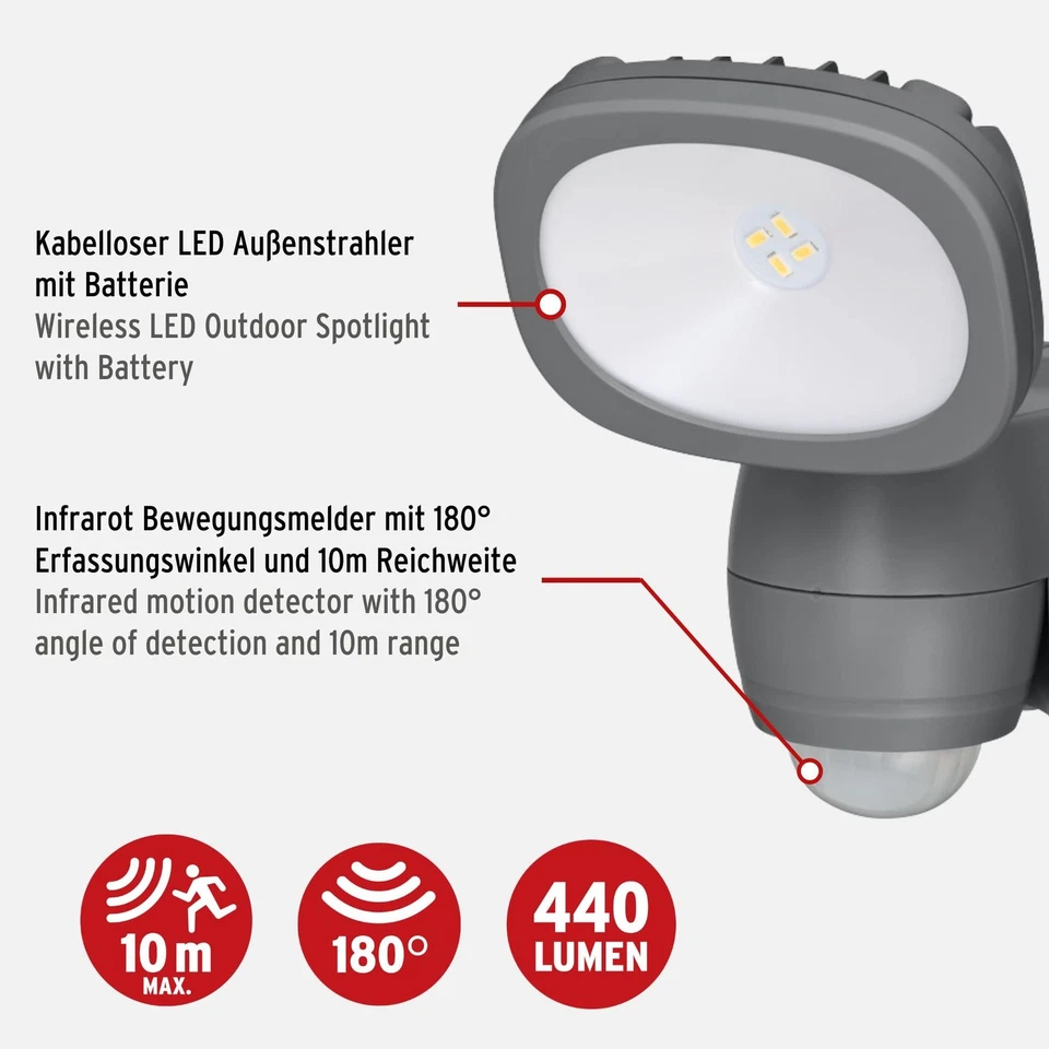Batterie LED Strahler LUFOS/Kabelloser LED Außen-Strahler mit Batterie und Be... - Bild 2 von 4