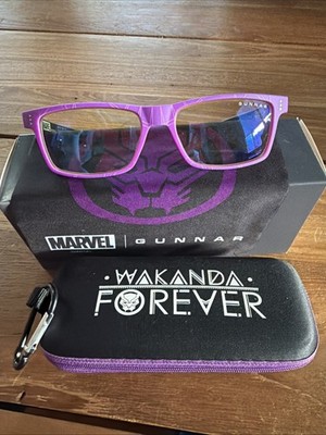 GUNNAR OPTIKS CRUZ 12+ Black Panther Amber PURPLE AUTHENTIC GAMING GLASSES. E2