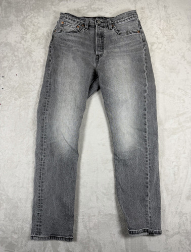 Levi's Gray Denim Jeans Regular Fit Mid Rise Straight Leg Button Fly Pockets