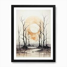 Watercolour Painting Of Crooked For Framed Wall Art Poster Canvas Print Picture