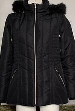 Intl D.e.t.a.i.l.s Women's Puffer Jacket Coat With Cozy-trimmed Hood Down. Uk14
