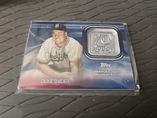 (BLUE) Duke Snider 2021 TOPPS 70th ANNIVERSARY LOGO PATCH Baseball Card