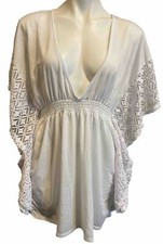 MIKEN Swim Juniors White Crochet Swimsuit Cover up Size L Retail 34