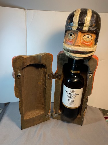 1923 Vintage Hand Craved Red Grange Folk Art Bottle Holder Chicago Bears #77 NFL - Picture 2 of 12
