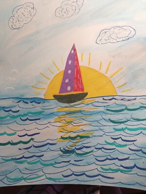 GAT PAINTINGS IMPRESSIONISM ORIGINAL COLLECTIBLE WHIMSICAL SEASCAPE & ANIMALS