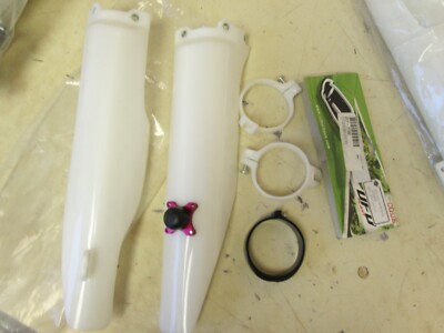 UFO   QUICK START FORK GUARD SET - RMZ250 2004-06 / NEUTRAL WHITE