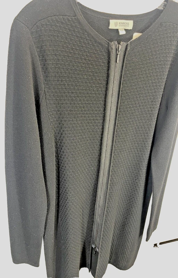 Suéter de cachemir negro Kinross para mujer talla L Foto 3 de 4