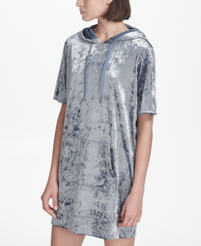 DKNY Womens Sport Crushed Velvet Hoodie 