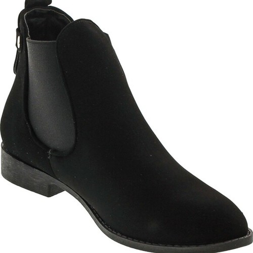 Top Moda LA-5 Womens Elastic Panel Pull-On Low Heel Slip-On Chelsea Ankle Bootie - Picture 7 of 11