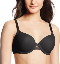 Warner's 246377 Womens Full Coverage Underwire T-Shirt Bra Black Size 34D
