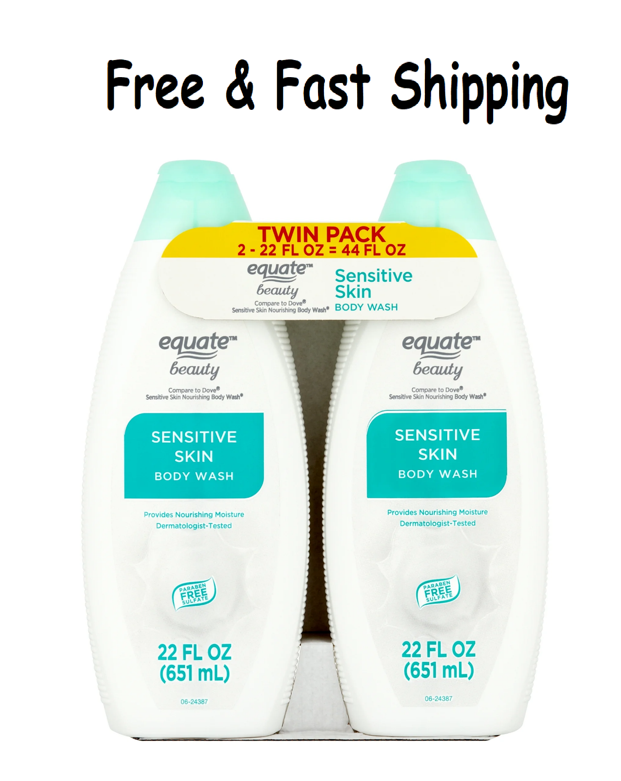 Equate Sensitive Skin Body Wash, 2X 22 fl. Oz. (2 Pack)