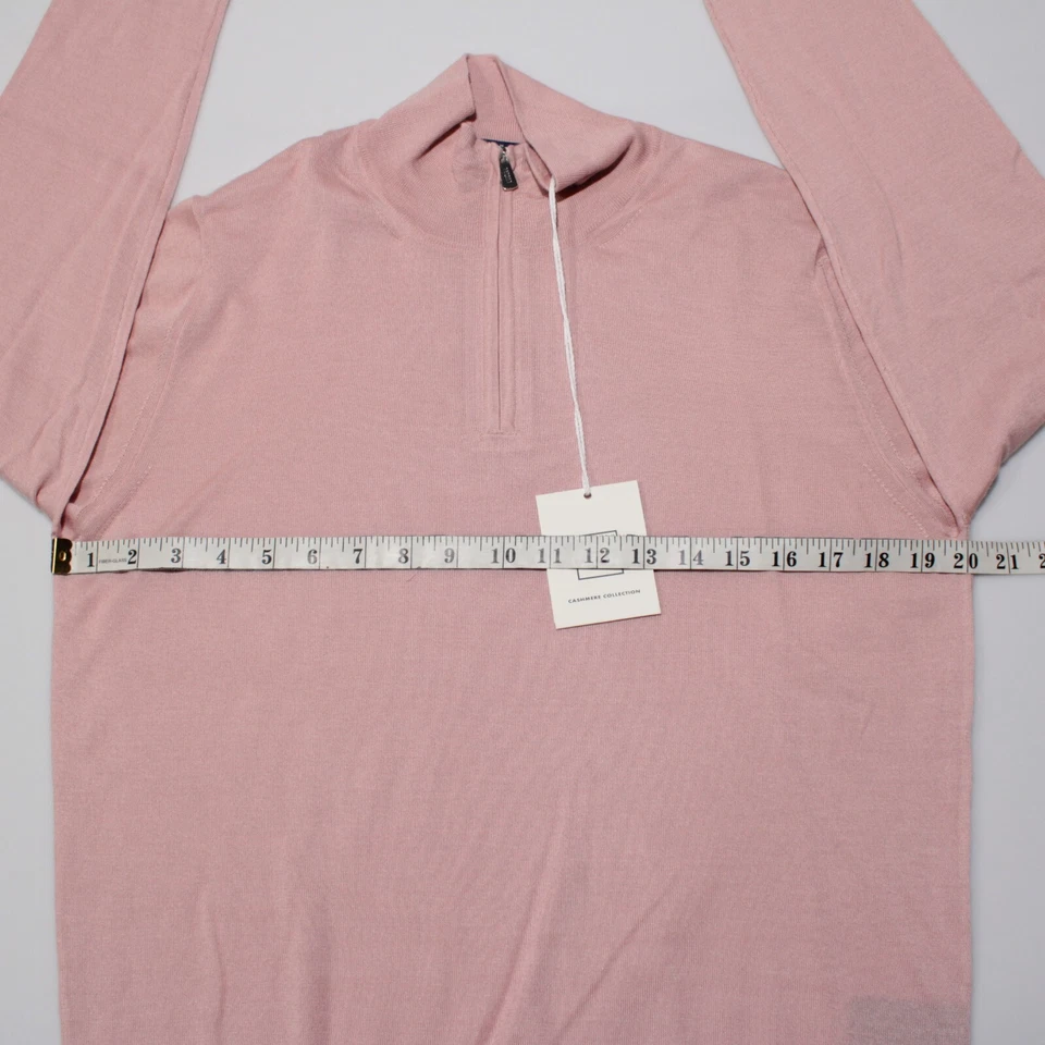 Suéter Pullover Fedeli Nuevo con Etiquetas 1/4 Cremallera Talla 48 EE. UU. Pequeño Rosa Mezcla de Cachemira y Seda Foto 4 de 4