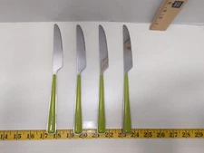 Fiesta Merengue Stainless Steel Dinner Knives Set of 4 Green Handle Flatware