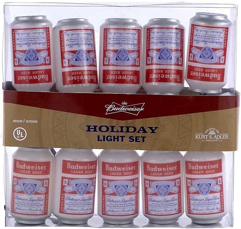 Kurt Adler Indoor/Outdoor String 10-Light Set, Vintage Budweiser