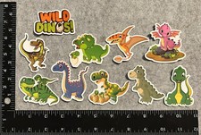 Lot of 10 Assorted Cute Dinosaur Dragon Stickers