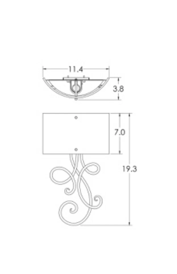 Hammerton Studio Script Collection 1 Light Sconce Brushed Sliver Finish-As Shown - Image 2 of 4