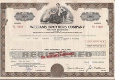 $100 bond Williams Brothers Company (Williams Companies) dated 1972