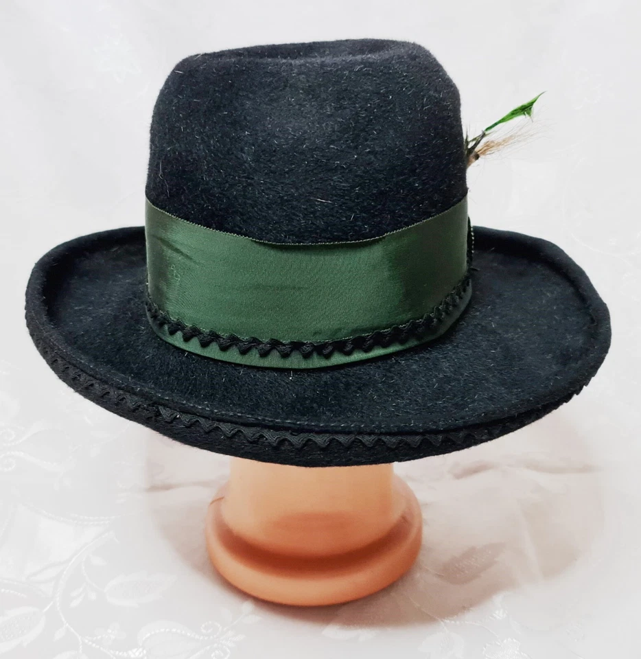 Sombrero Fedora Vintage Auténtico Austria Viena Trachten Oktoberfest Dirndl:S Foto 4 de 4