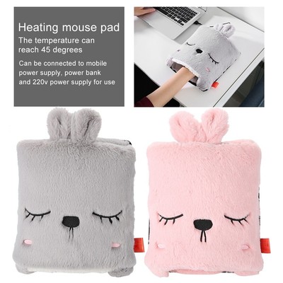 Warm Mouse Pad Thick Cartoon Plush Hand Warmer Heated Mouse
