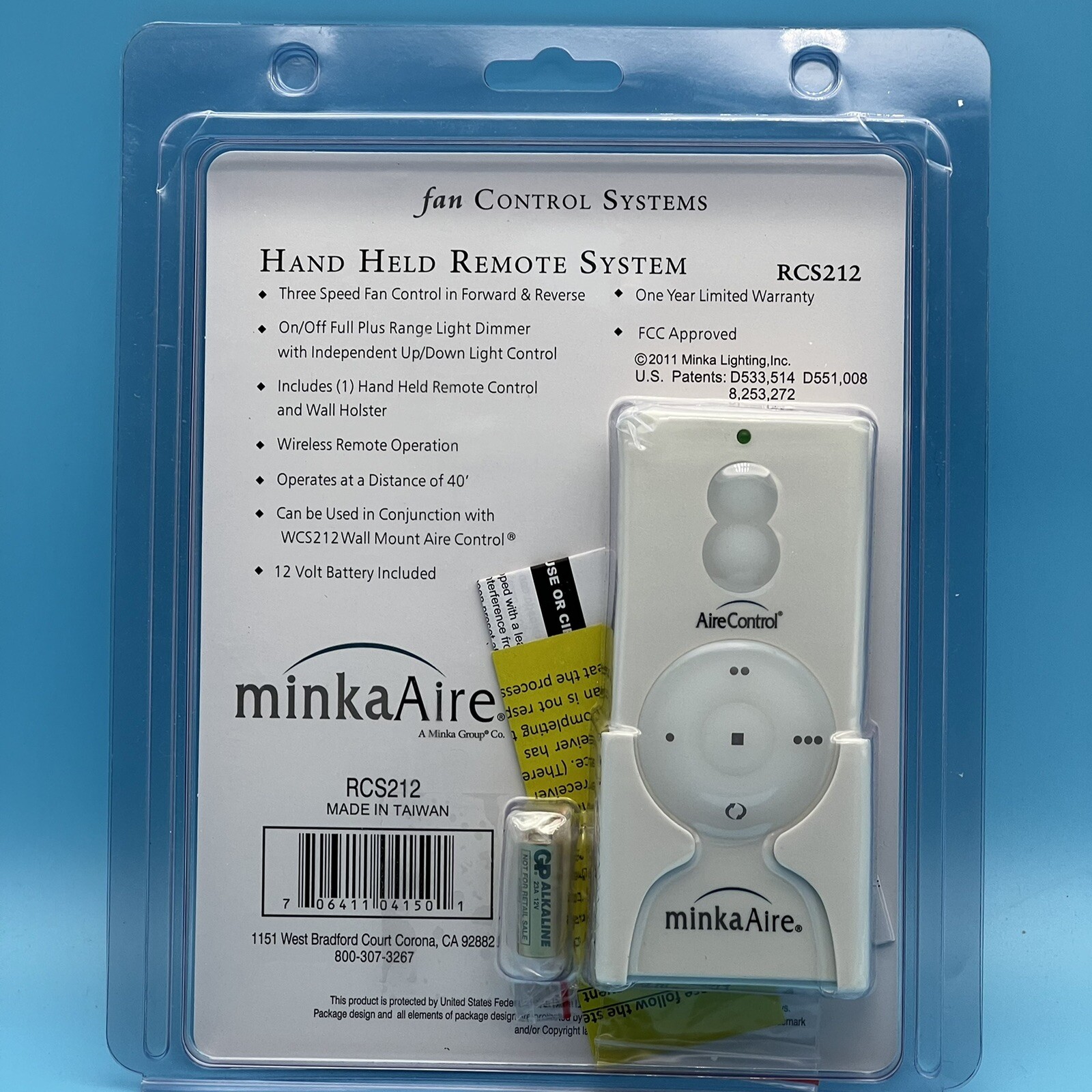 Minka Aire Ceiling Fan Remote RCS212 
