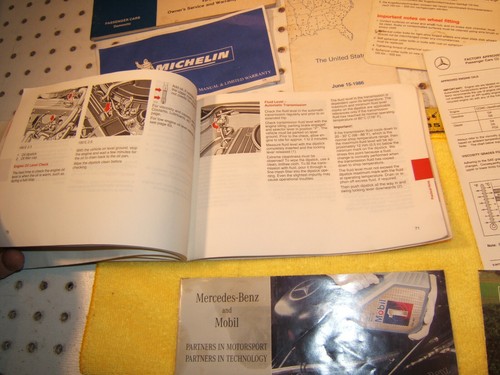 Mercedes 1987 190E 2.3 2.6 W201 owner's manual OEM 1 set of 12 Booklet & 1 Pouch - Picture 7 of 12