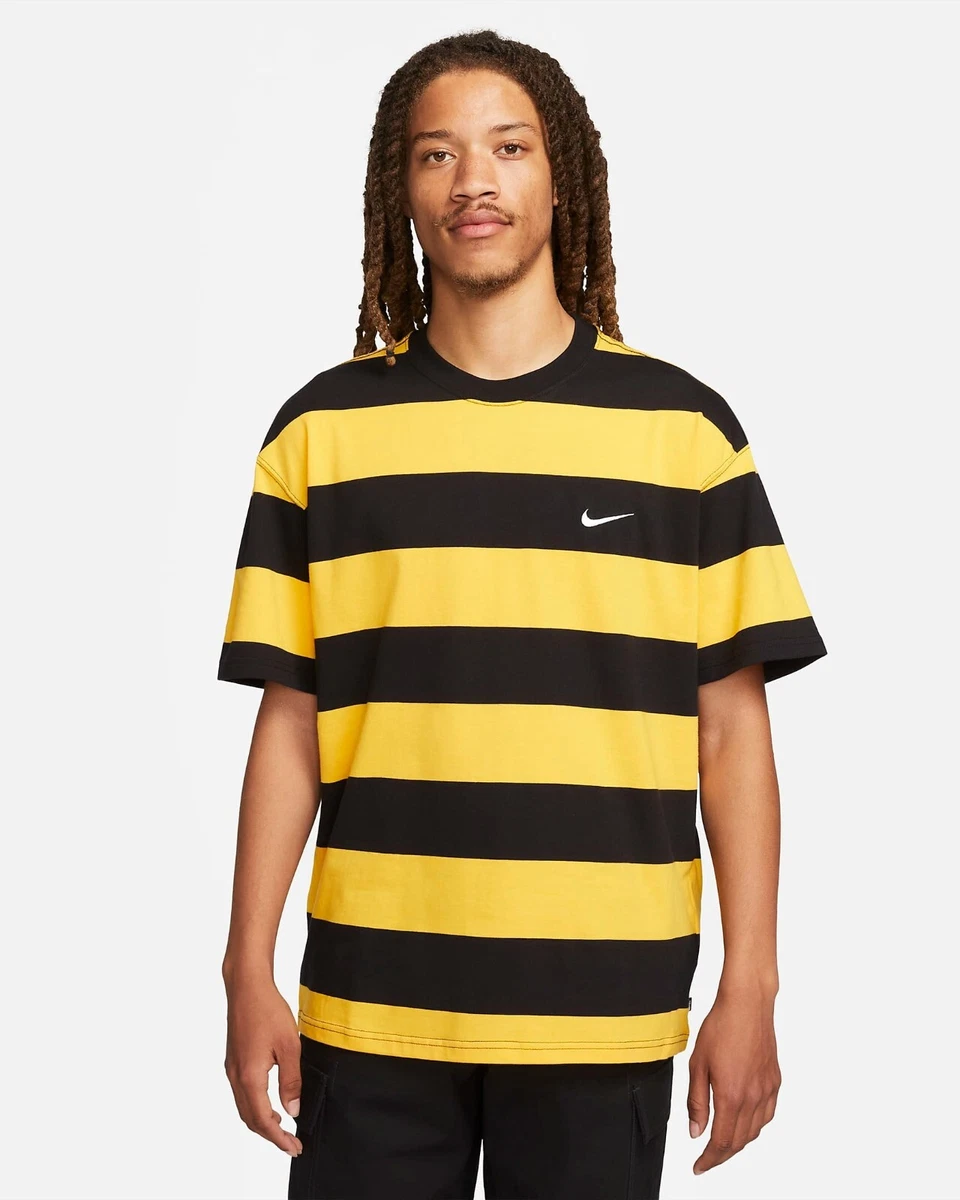 Brand New Mens Nike SB Stripe T-shirt University Gold/Black