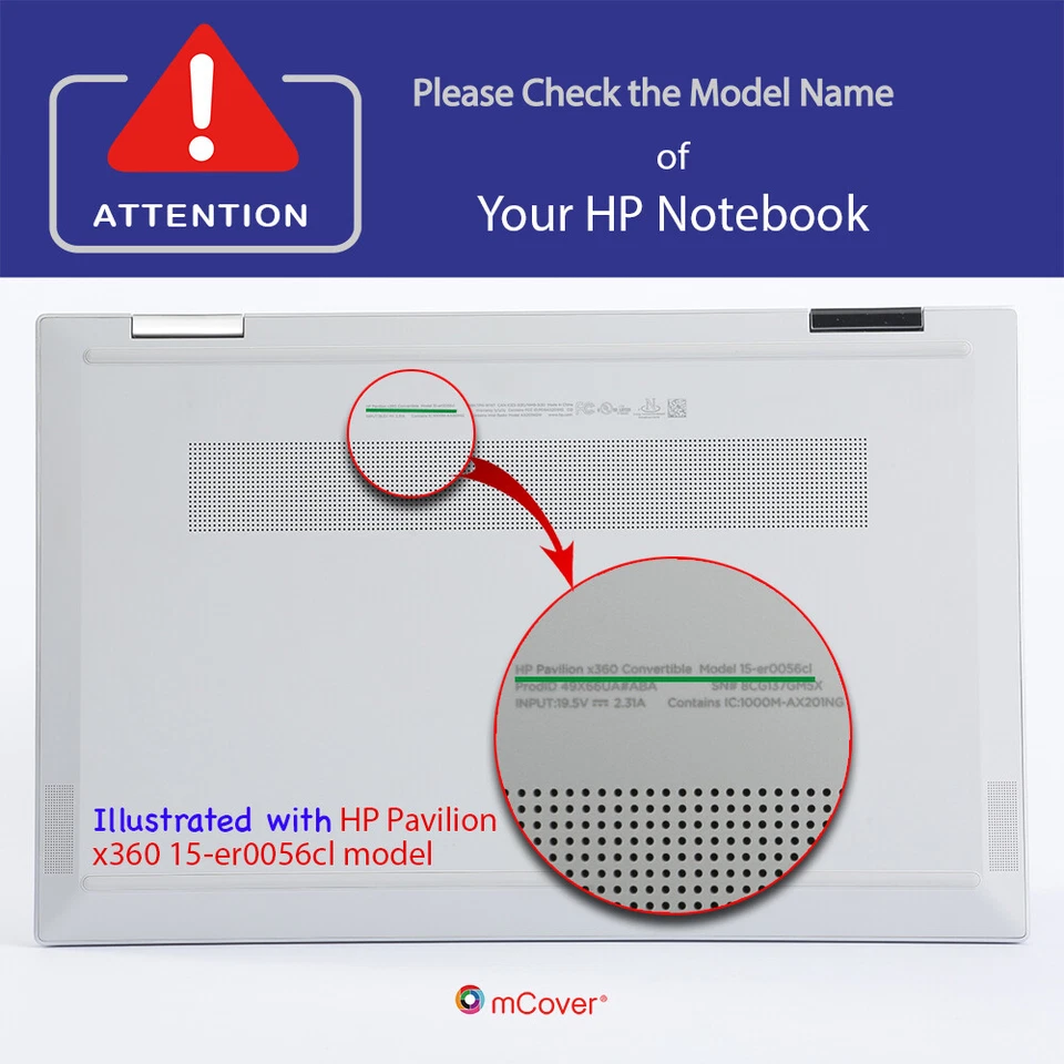 NUEVO Estuche Rígido mCover® para 2021 2022 15.6" HP Pavilion x360 15-ERxxxx Convertible Foto 3 de 4