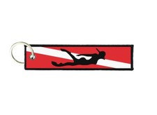 Keychain Key Fabric Man Woman Flag Scuba Diver Dive